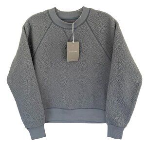 EVERLANE The Renew Raglan Fleece Sweatshirt In Light Blue Sz S NWT